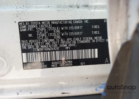 2024 Toyota Rav4 Xle из США, поврежденный, VIN 2T3W1RFV6RW349297